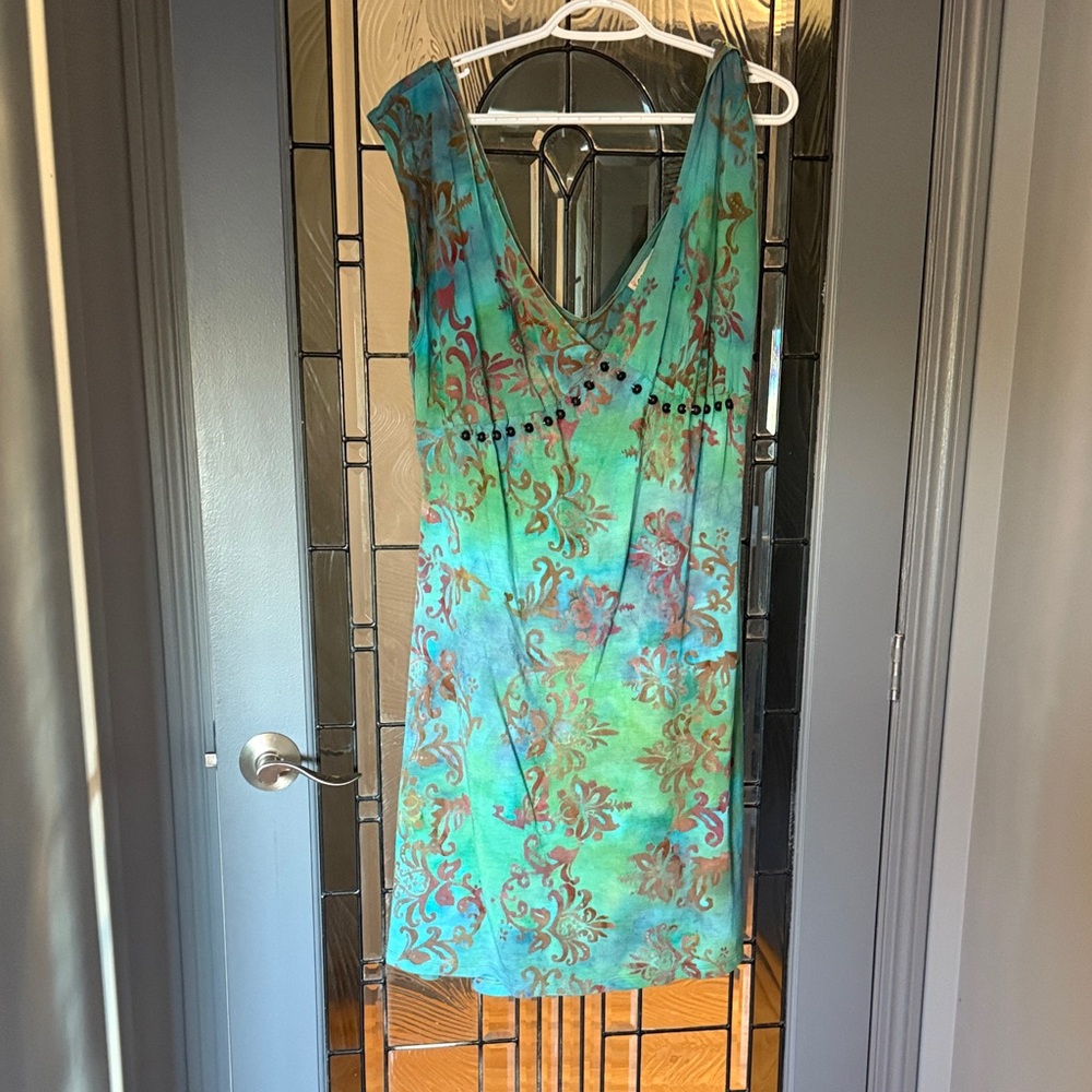 Floral Dress - Blue and Green 530